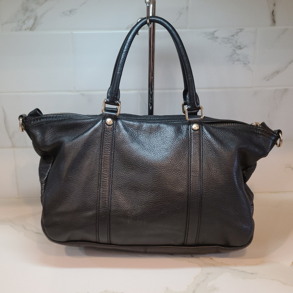 Coach Central Satchel Black Pebbled Leather EUC - Picture 7 of 16